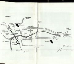 1605 Map of Hastings landmarks from J. Manwaring Baines' book